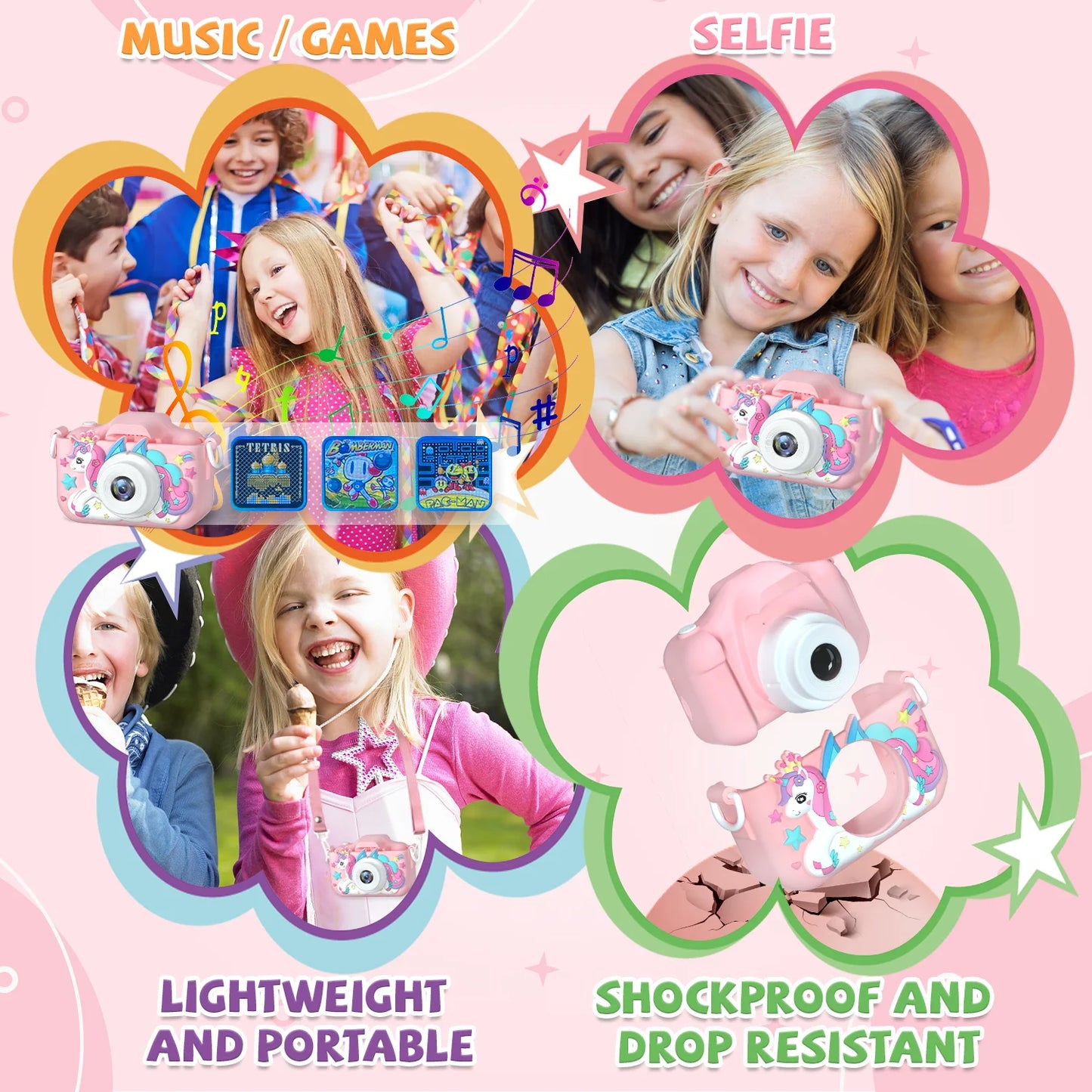 Cámara digital HD de 1080P para niños pequeños, cámara de 2 pulgadas con funda de silicona, ideal como regalo de cumpleaños o Navidad.