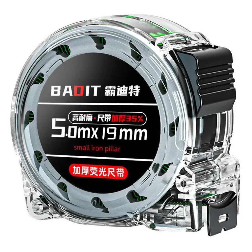 1PCS Self-Locking Steel Tape Measure High-Precision Laser Inkjet Code Box Ruler Fluorescent Widened Meter Ruler
