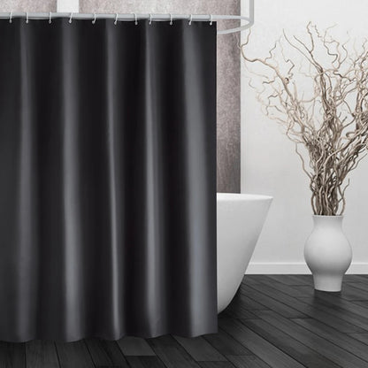 Cortina de ducha de tela sólida resistente, impermeable, para baño, tamaño largo, 230/200 cm, color negro, blanco, gris, marrón y azul.
