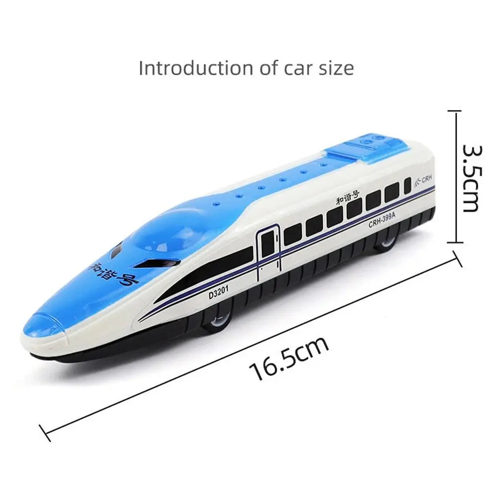 Set of 2 Mini Pull-Back Inertia Train Toys for Kids Mobile Diecast Vehicles Cartoon Racing Cars Ideal Boys' Gift