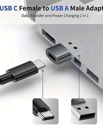 3-Pack USB to USB C Adapter, USB C Female to USB Male Super Fast Charging and OTG Converter Compatible with iPhone 15/14/13/12 P