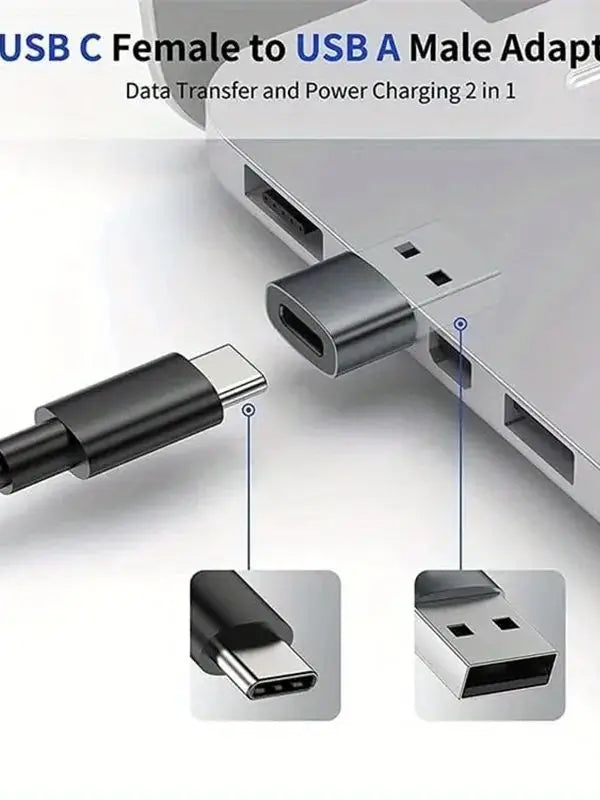 3-Pack USB to USB C Adapter, USB C Female to USB Male Super Fast Charging and OTG Converter Compatible with iPhone 15/14/13/12 P