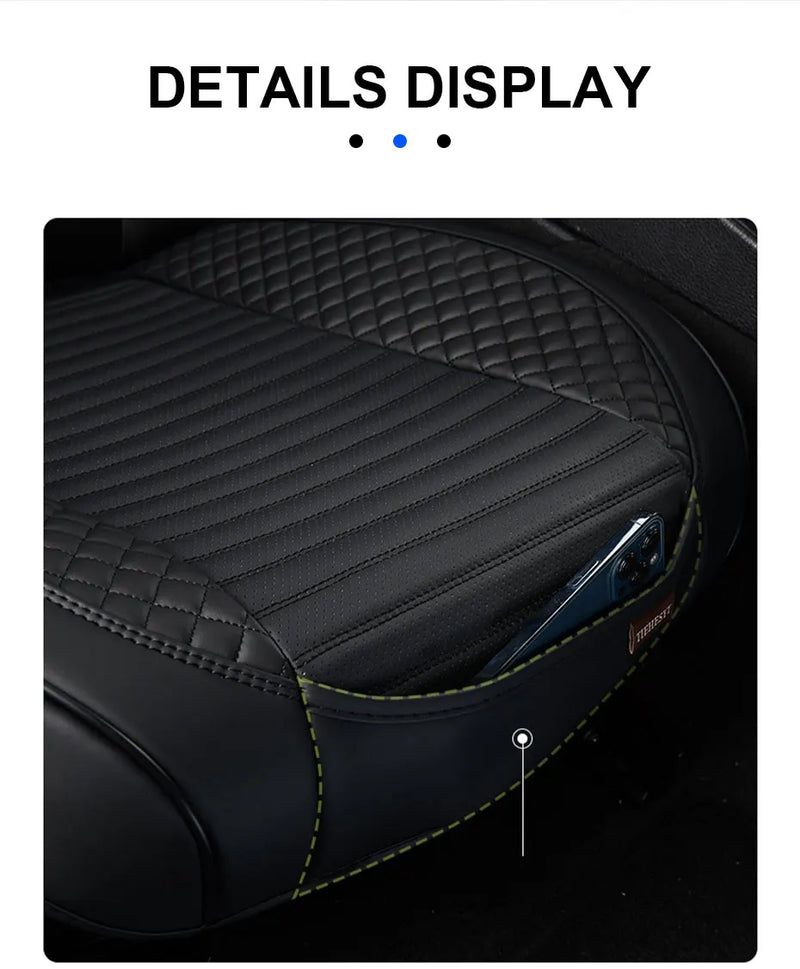 SEAMETAL Full-Wrapped Car Seat Cover Breathable Hole PU Car Front Seat Cushion Universal Anti Slip Auto Chair Protector Cover