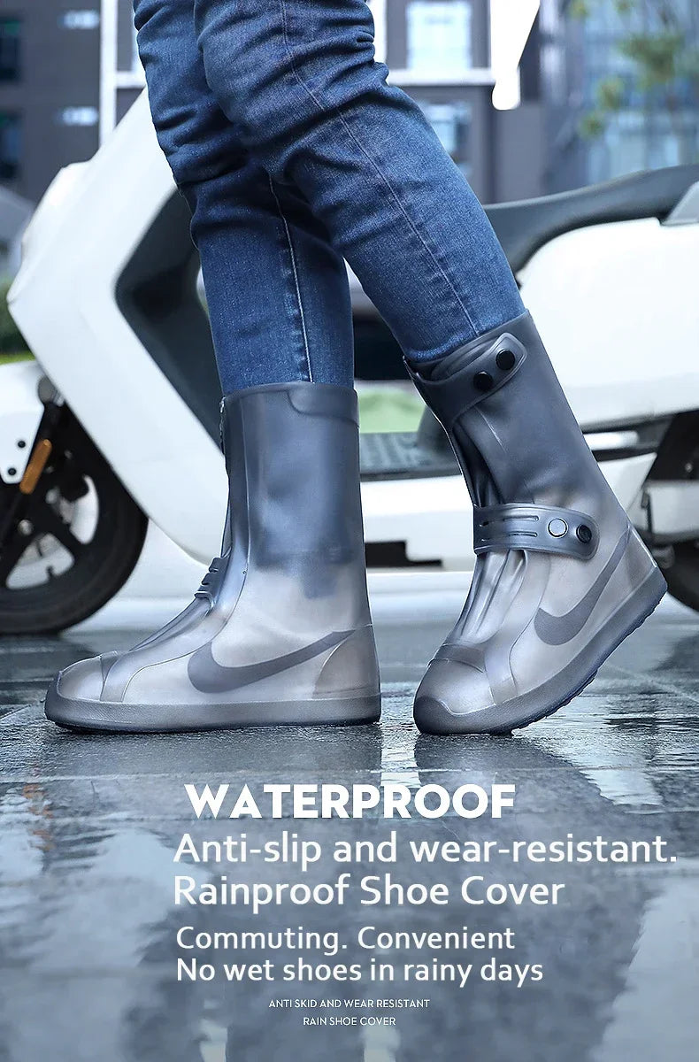 Rain Boot Covers Waterproof Anti Slip Shoe Cover Cubre Zapatos Para La Lluvia De Silicona Cubierta Ipermeable Para Lluvia XXL