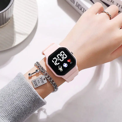 Kids Watch Sport LED Digital Watches Spaceman Silicone Strap Waterproof Electronic Wristwatch for Children Boys Girls Gifts