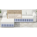 Cloud-shaped corner sofa with L-shaped chaise lounge, suitable for living room and bedroom, no assembly required.