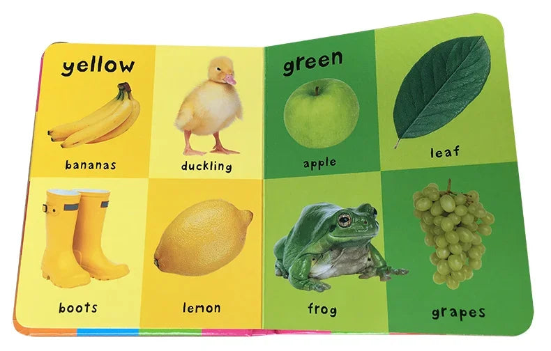 Montessori First 100 English Words Learning Cardboard Book Animals Colors Numbers Language Physical Picture Teaching Aids