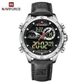 NAVIFORCE Luxury Original Watches For Men Casual Sport Chronograph Alarm Quartz WristWatch Leather Waterproof Digital Clock 9163