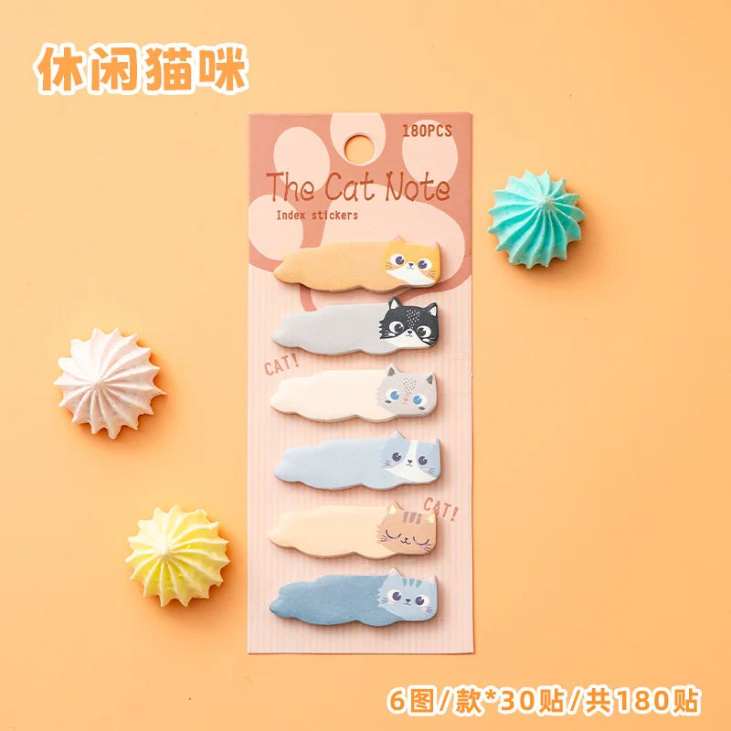 1 Set Stationery DIY Leisure Cat Series Cute Paper Memo Pad Sticker Post Sticky Notes Notepad School Office Supplies