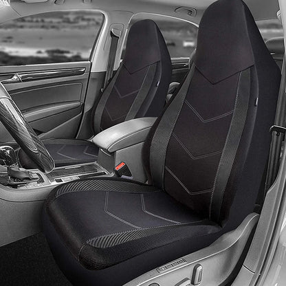 High Back Air Mesh Fabric Car Seat Covers Sporty Design Airbag Compatible Fit For Most Car Suv Truck Van Seat Cushion