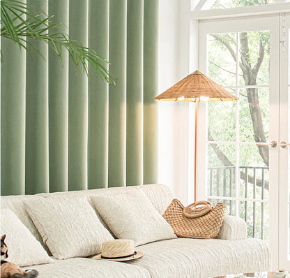 French Chenille Cream White Velvet Curtain Modern Simple Blackout Curtains for Living Dining room Bedroom Tulle Customization