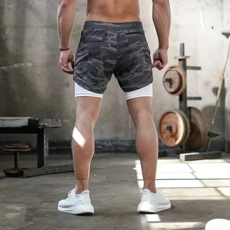Men's Sports Shorts Anime Performance Shorts Printed Men GYM Casual Sport Compression Shorts Workout Running Mesh 2 in 1 Shorts