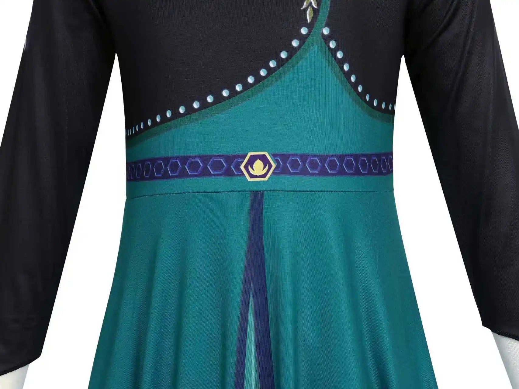 Girls Party Elegant Dresses Anna Princess Girl Cosplay Costume Dark Green Dress With Cloak Carnival Party Kids Birthday Clothes