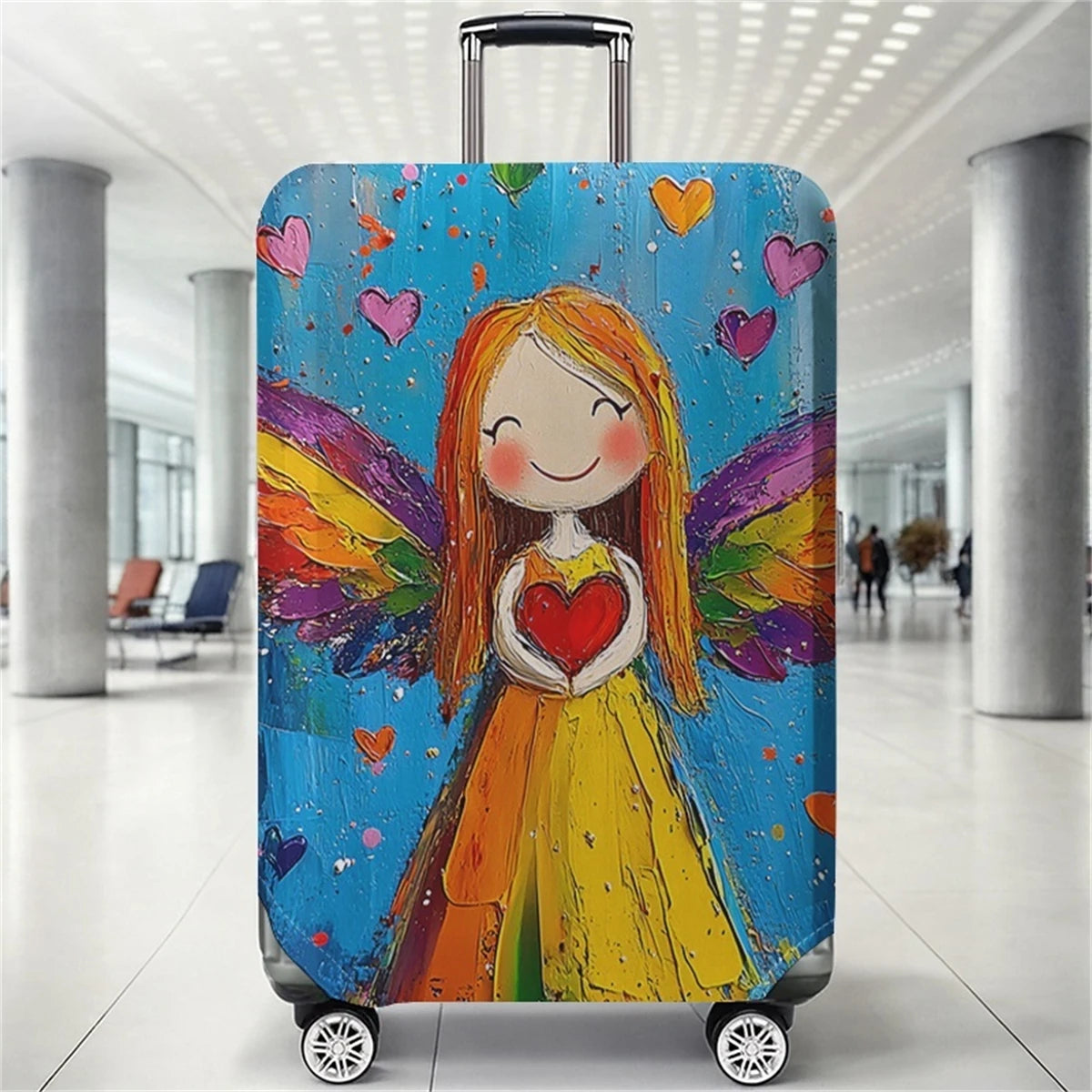 Angel pattern luggage protection cover, suitable for 18-32 inch luggage covers, luggage handle gloves, travel accessories