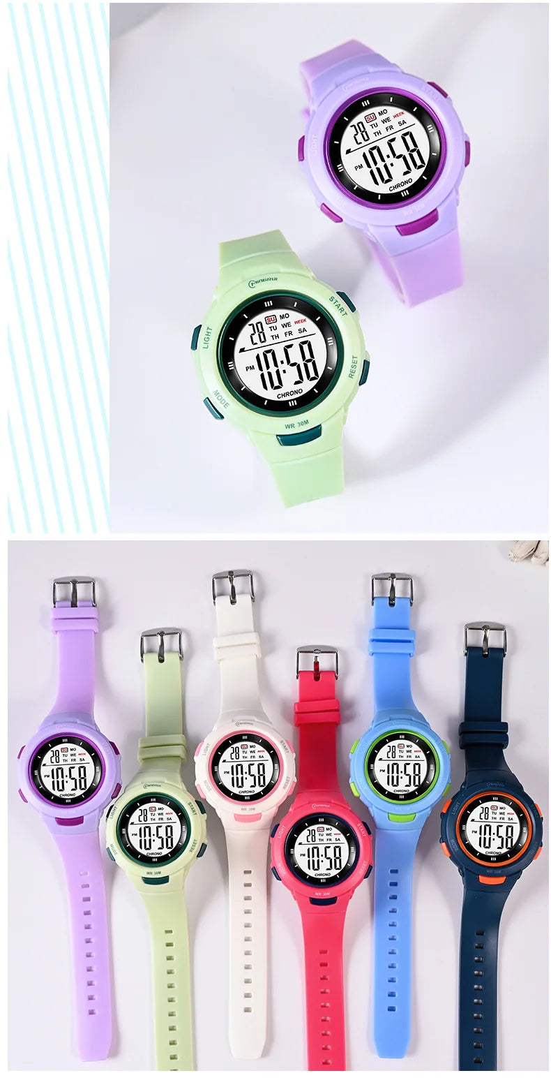 UTHAI CE49 Kids Watches Fashion Luminous Waterproof Alarm Clock Smart Watches Boys and Girls Student Electronic Wristwatch Gift