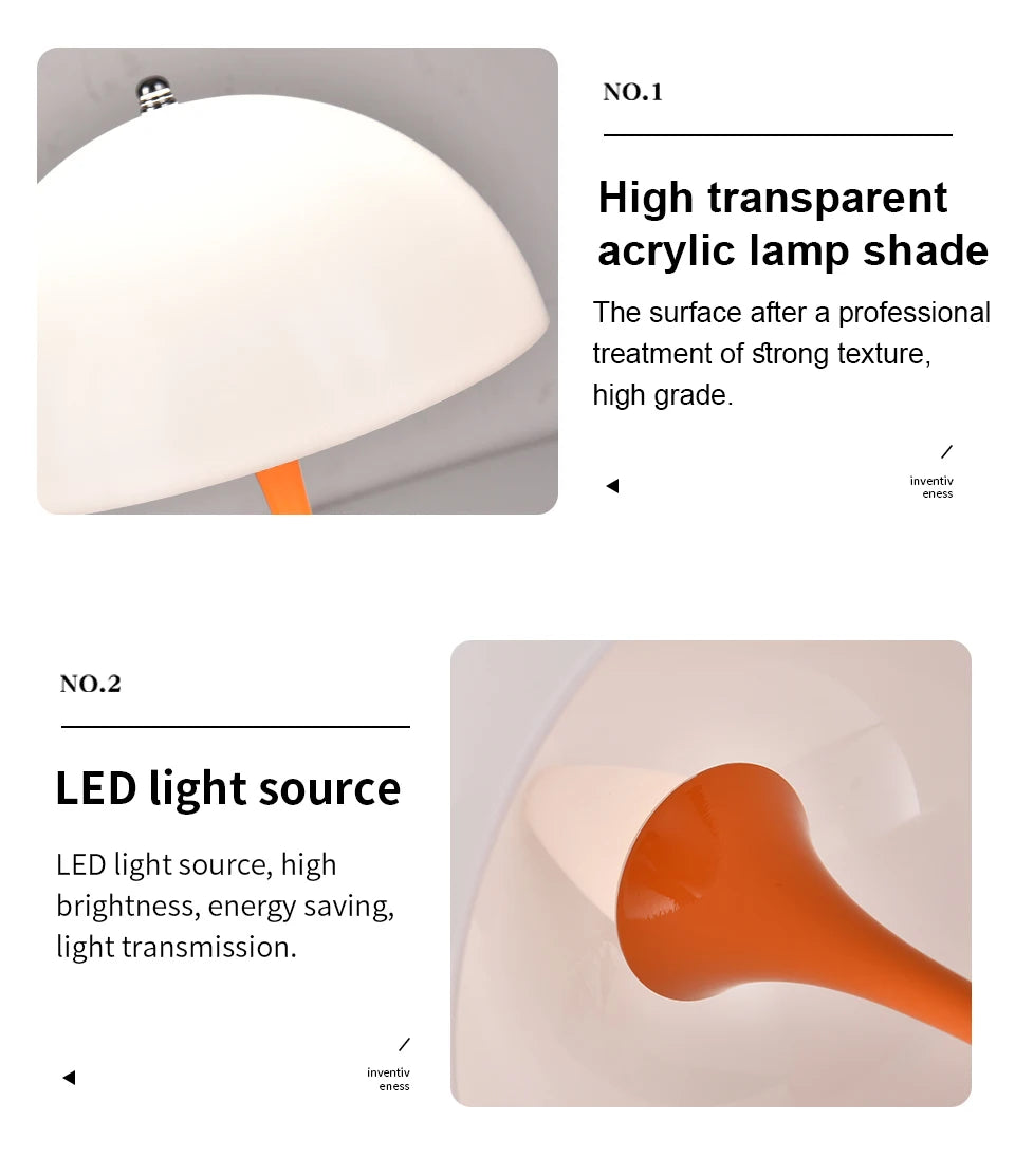 Danish mushroom table lamp Nordic modern high-end atmospheric charging bedroom bedside living room decorative light