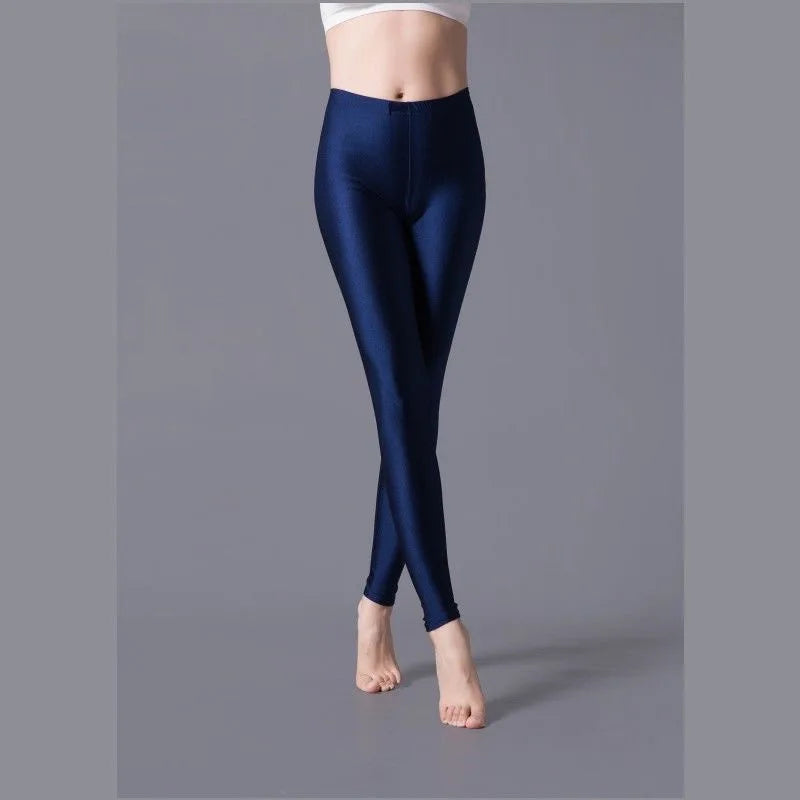 Leggings ajustados de alta elasticidad, pantalones pitillo ajustados de talla grande, pantalones brillantes, pantalones de yoga para mujer, leggings ajustados sexis y agradables para la piel. 