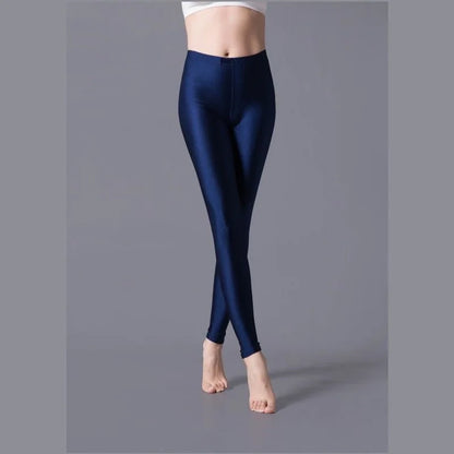 Leggings ajustados de alta elasticidad, pantalones pitillo ajustados de talla grande, pantalones brillantes, pantalones de yoga para mujer, leggings ajustados sexis y agradables para la piel. 