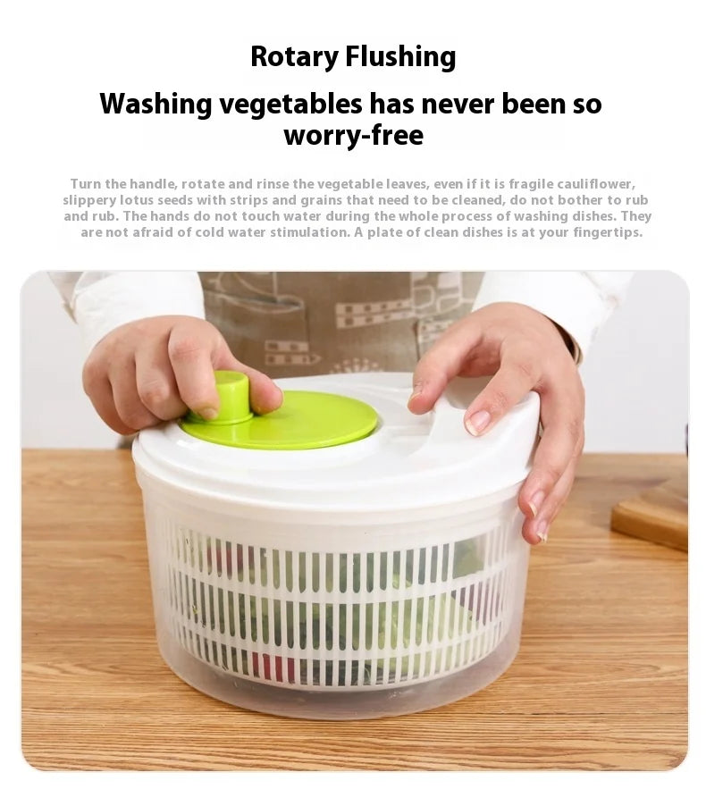 Multifunctional Household Manual Vegetable Dehydrator - Salad Spinner with Fruit, Lettuce Drain Basket | Home Kitchen Gadgets