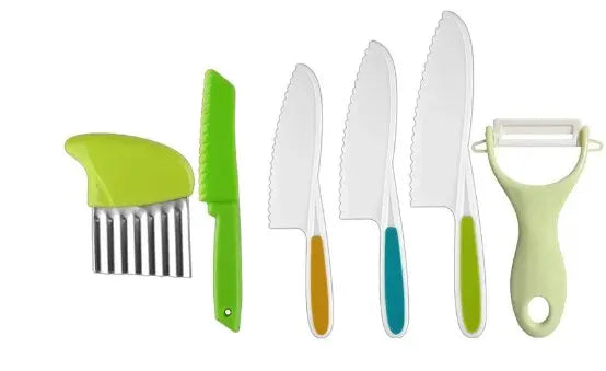 Conjunto de ferramentas de cozinha para crianças, faca plástica, facas de frutas, descascador, acessórios de cozinha, para crianças