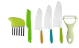 Conjunto de ferramentas de cozinha para crianças, faca plástica, facas de frutas, descascador, acessórios de cozinha, para crianças