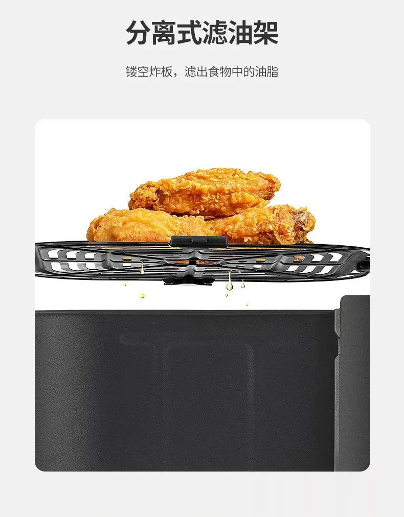 10.5L large capacity air fryer with visible window, stainless steel shell, intelligent touch version, household oil fryer 220V