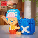 Linkgo Sanrio Building Block Pen Holder Luffy Stitch Chopper Pochacco Kuromi DIY Assembly Super Mario Puzzle Mini Bricks Toys