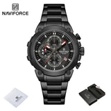 NAVIFORCE Original Watch for Men 2025 New Stainless Steel Waterproof Chronograph Classic Quartz Wristwatch Brand Men Watch Gifts