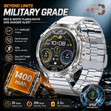 New 1400mAh Big Battery Smart Watch Men Outdoor GPS Flashlight IP68 Waterproof Bluetooth Call AMOLED Military Sports Smartwatch