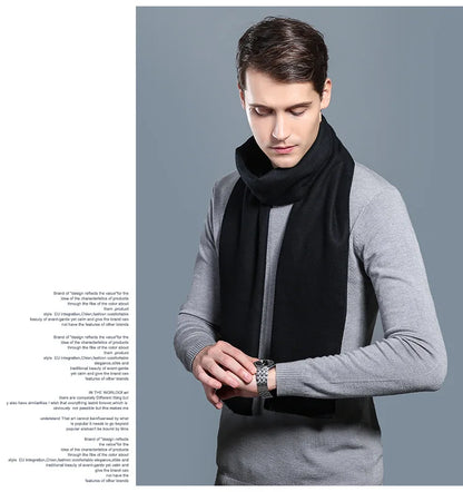 Designer Brand Plaid Men's Cashmere Scarf Winter Warm Scarves Shawls Casual Business Long Wraps Pashmina Christmas Gift for Man