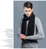 Designer Brand Plaid Men's Cashmere Scarf Winter Warm Scarves Shawls Casual Business Long Wraps Pashmina Christmas Gift for Man