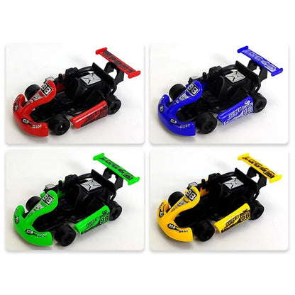 1PC Random Four-wheel Pull Back Car Car Model Vehicle Toy Racing Model Kart Colorful Plastic Racing Car Toy For Boys Kids Gift