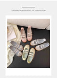 Women Flats Bow Ballet Dance Mary Jane Shoes Summer Sandals 2024 Fashion New Brand Dress Designer Casual Shallow Zapatos Mujer