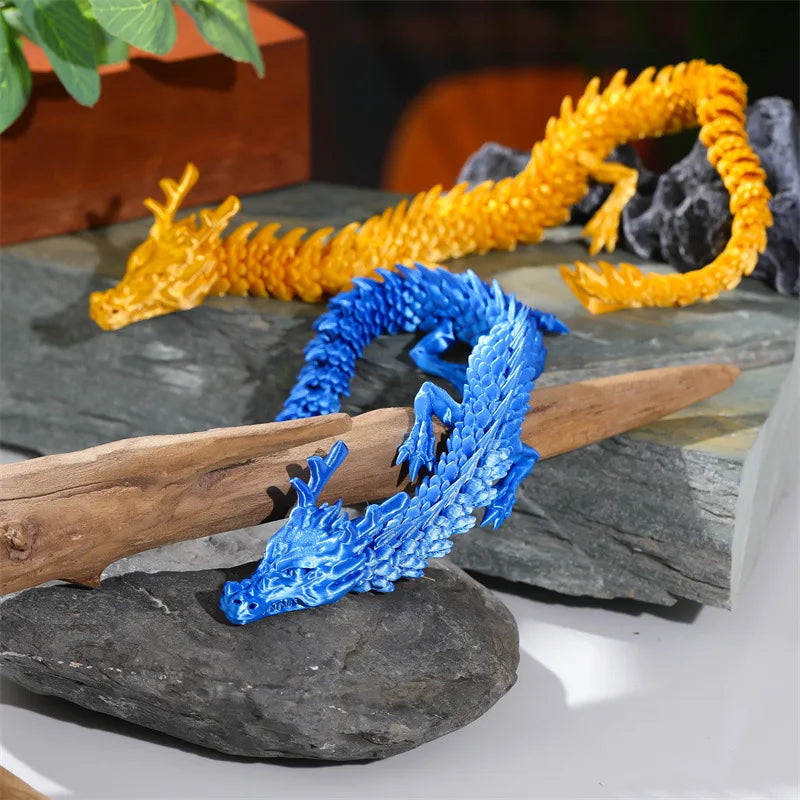 Adornos de dragón unidos impresos en 3D, dibujos animados móviles, plantas de dragón creativas, rocalla, decoración paisajística para peceras, 30 cm