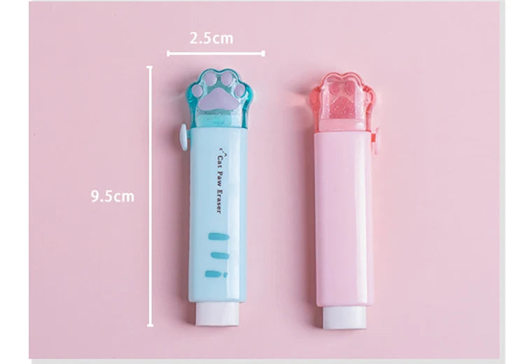 1Pcs Kawaii Push-pull Design Cat Paw Rubber Erasers Student Correction Tool Kids School Office Supplies Gift Creative Stationery