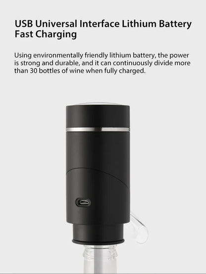 Decantador eléctrico USB Decantador eléctrico inteligente de vino tinto Decantador eléctrico neumático fácil de limpiar Dispensador de vino creativo