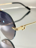 Ollymurs  Frameless Brushed SunglassesDesigner CT0427S CAR Card Home New Men's Comfortable Fashion Anti-ultraviolet Sunglasses