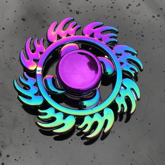 Juguete antiansiedad para niños y adultos, spinner de dedo de aleación de metal de color arcoíris, 28 estilos, juguete de descompresión, regalos. 