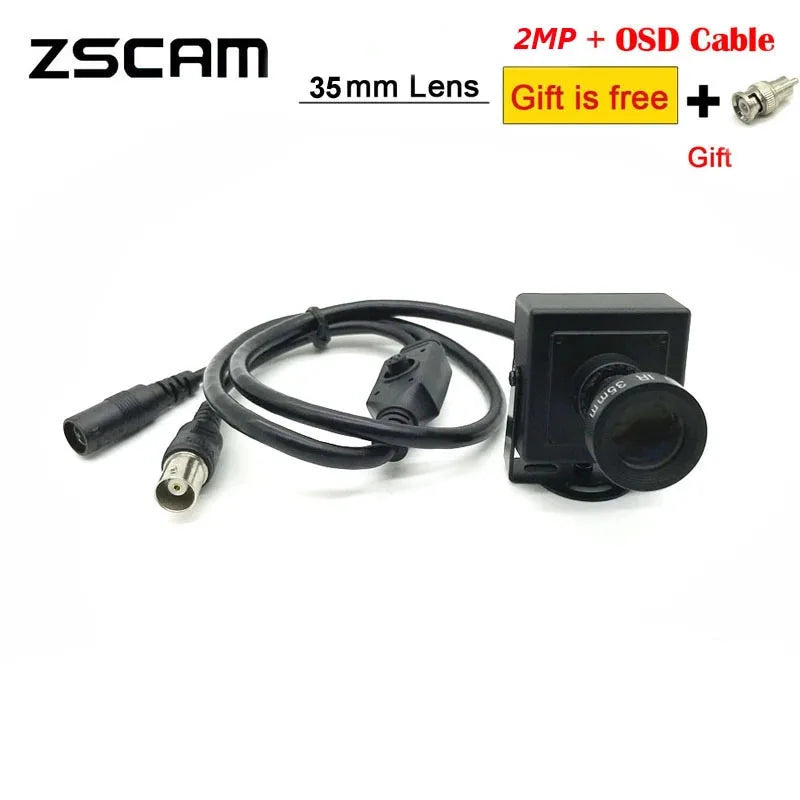 Minicámara de seguridad analógica CCTV de 35 mm con lente de enfoque manual M12 de 5-50 mm, 1080P AHD/CVBS, OSD, para vehículo