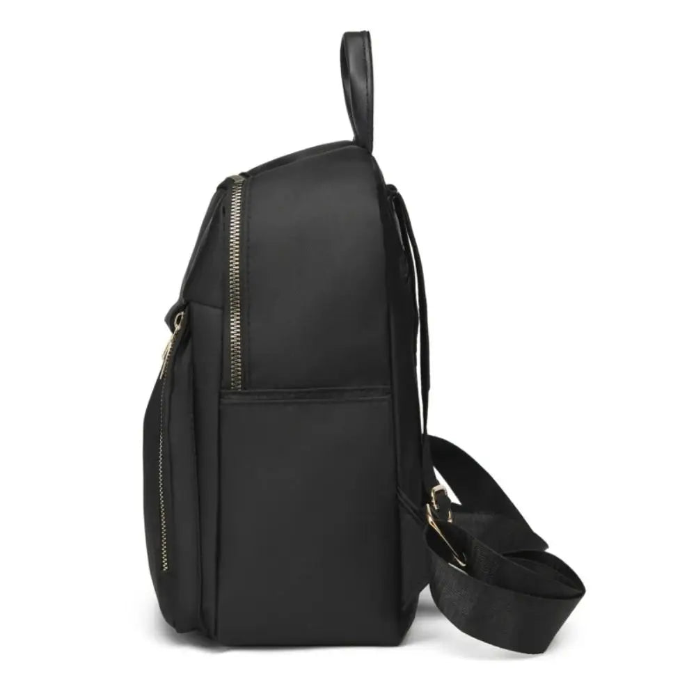 Mochilas sencillas negras de gran capacidad, bolso de viaje para mujer, mochila escolar Harajuku unicolor, mochila Oxford, bolsos unisex