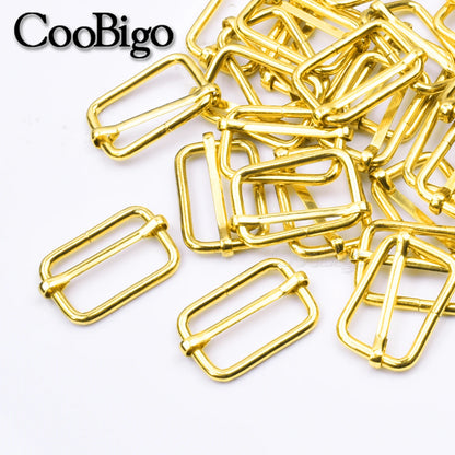 10pcs Metal Slides Tri-Glides Wire-Formed Roller Pin Buckles Slider Adjuster Bag Strap Accessories 15mm 20mm 25mm 32mm 38mm 50mm