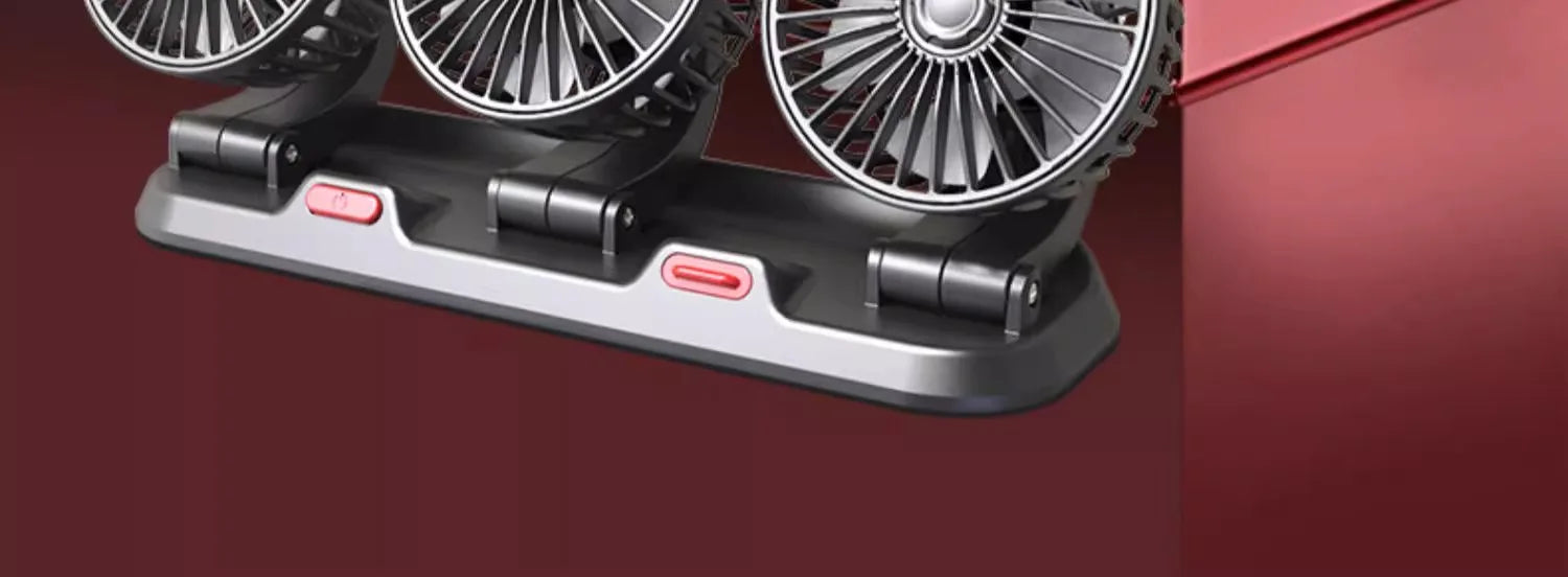 Car Fan 360° Adjustable 3 Head Air Fan Automotive Electric Fan USB/12V/24V Fan 2 Speeds Car Silent Fan For Home Desk Office&amp;Car