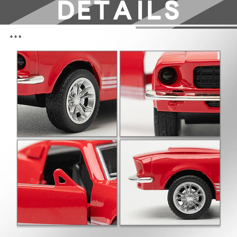 1:36 Alloy Diecast Mustang Classic Vintage Car Model Pull Back Car Miniature Vehicle Replica For Collection Gift