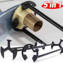 5-in-1 Sink Wrench Multifunctional Carbon Steel Faucet Key Plumbing Pipe Wrench Bathroom Kitchen Sink Repair Set Hardware Tools