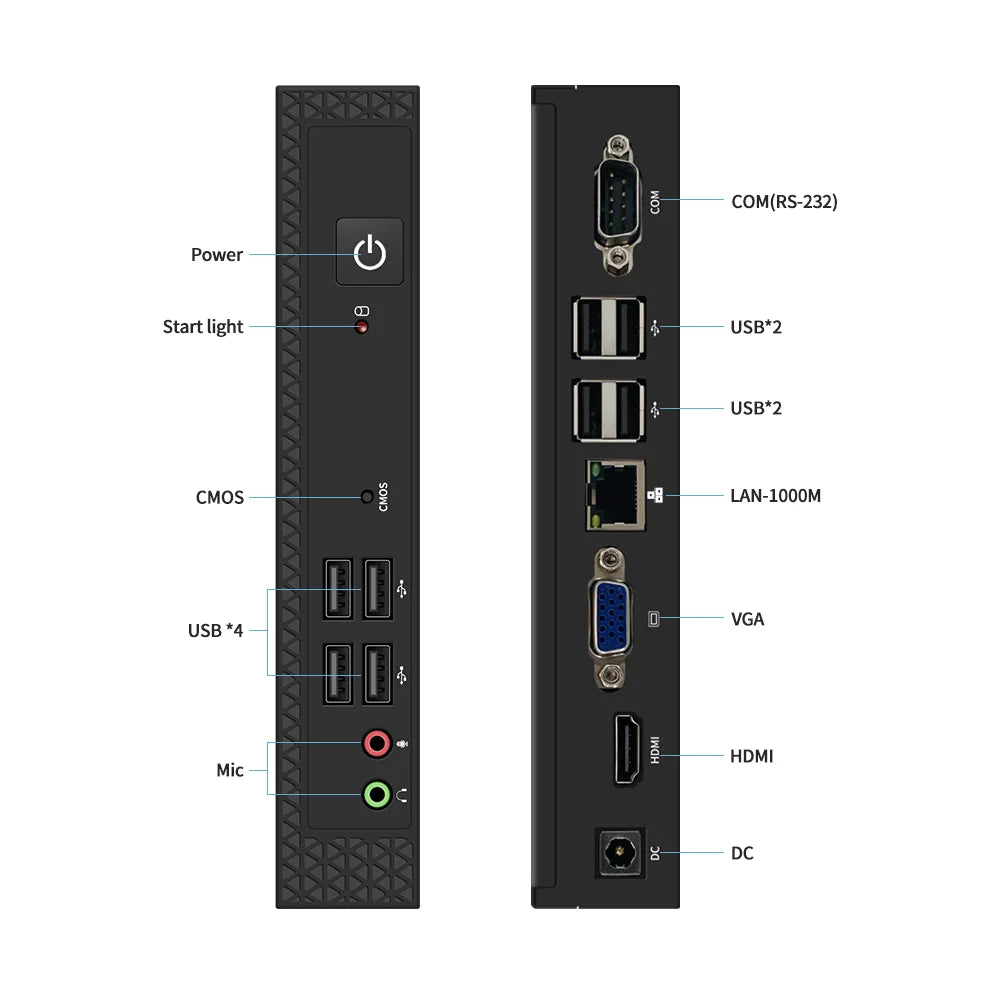TexHoo Mini PC Computer Intel Core i7 i5 Processor ITX Windows 10 Pro Thin Client Industry COM SSD Bluetooth WIFI Brand New