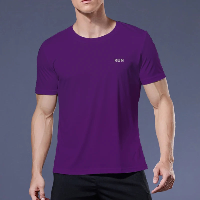 Long and Short-Sleeved T-Shirt Fitness Sports Tops Morning Running Ice Silk Quick Dry Outdoor Mountaineering Gym Clothing Men