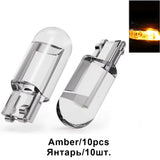 10Pcs T10 W5W 194 168 COB For Car LED burst Bulb Green Red 3000K 6000K Amber License Plate Lamp  Auto Dome Lights Canbus 12V 24V