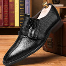 British Style Genuine Leather Wedding Oxfords Business Shoes Mens Casual Leather Crocodile Pattern Office Work Shoes Dress Shoes