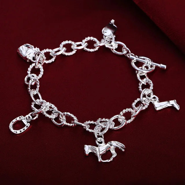 925 Sterling Silver Chain Bracelets for Men Women Braided Rope Male Fashion Jewelry High Quality New 4mm 