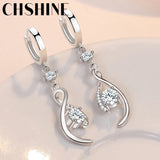 Pendientes CHSHINE de plata de ley 925 con circonitas azules entrelazadas para mujer, regalo de boda, joyería de moda.